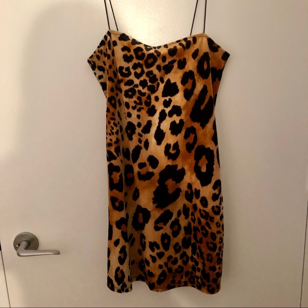 Leopard strappy sheath dress